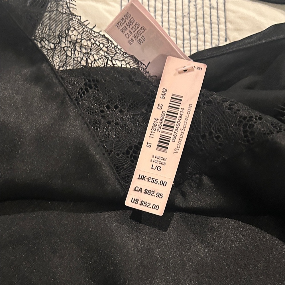 Black Lace Trim Cami Top&bottom - Picture 4 of 5